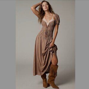 NWT Reformation Rhett Midi Dress in Audrie Check - Size 4